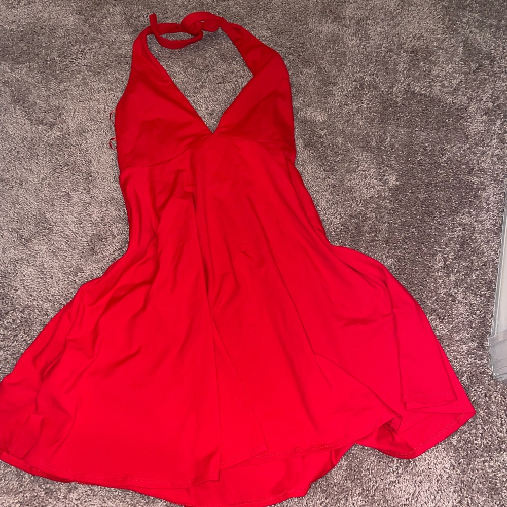 Susana Monaco red halter dress